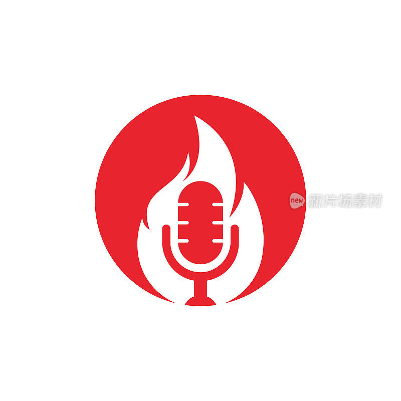 Fire Podcast标志设计模板。
